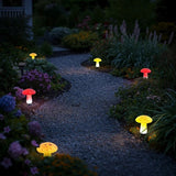 Infinity X1 6Ct Solar Glass Mushroom Landscape Accent Lights, 2 Set of 3 Lights