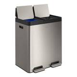Kohler 82L Stainless Steel Dual Step Trash Can - 2 Pedals Quiet Close Bifold Lid