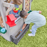 KidKraft Garden & Grow Outdoor Wooden Greenhouse Playhouse with Kitchen, Planter