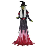 12 ft. Animated Halloween Witch – Motion Sensor, Blinking LED Eyes, Moving Head & Jaw, Sound, Timer & Volume Control