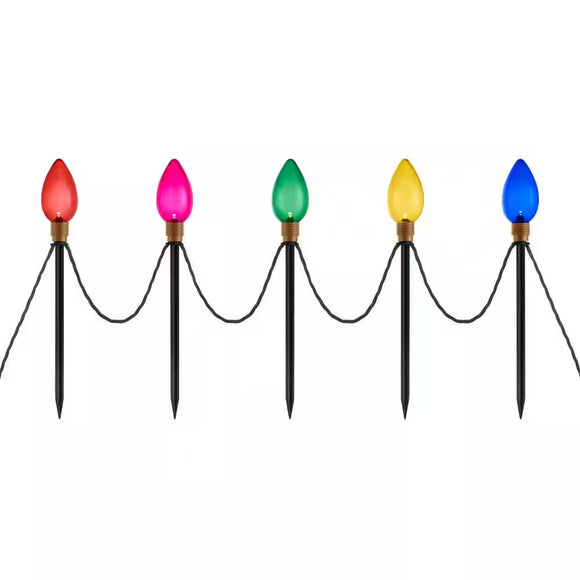 12 In. Multi-Colored Giant C9 LED Pathway Lights, 10-Pack