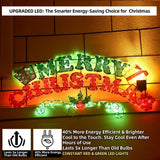 5 ft. Pre-Lit Merry Christmas Sign with 357 Red and Green LEDs, 8 Lighting Modes and Timer