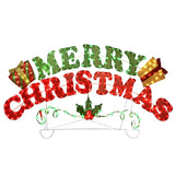 5 ft. Pre-Lit Merry Christmas Sign with 357 Red and Green LEDs, 8 Lighting Modes and Timer