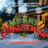 5 ft. Pre-Lit Merry Christmas Sign with 357 Red and Green LEDs, 8 Lighting Modes and Timer