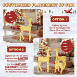 VEIKOUS 3-Piece Pre-Lit Reindeer Family with 200 LED Lights