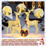 VEIKOUS 3-Piece Pre-Lit Reindeer Family with 200 LED Lights