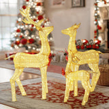 VEIKOUS 3-Piece Pre-Lit Reindeer Family with 200 LED Lights