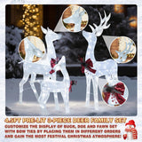 VEIKOUS 3-Piece Pre-Lit Reindeer Family with 200 LED Lights