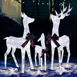 VEIKOUS 3-Piece Pre-Lit Reindeer Family with 200 LED Lights