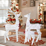 VEIKOUS 3-Piece Pre-Lit Reindeer Family with 200 LED Lights