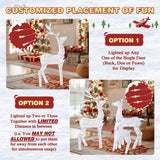 VEIKOUS 3-Piece Pre-Lit Reindeer Family with 200 LED Lights