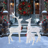 VEIKOUS 3-Piece Pre-Lit Reindeer Family with 200 LED Lights
