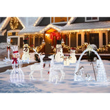 VEIKOUS 3-Piece Pre-Lit Snowman Family with 270 Warm White LED Lights