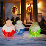 VEIKOUS 3-Pc 36" Pre-Lit Pop-Up Christmas Ornament Set with 90 LEDs