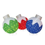 VEIKOUS 3-Pc 36" Pre-Lit Pop-Up Christmas Ornament Set with 90 LEDs