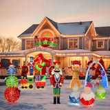 VEIKOUS 3-Pc 36" Pre-Lit Pop-Up Christmas Ornament Set with 90 LEDs