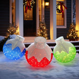 VEIKOUS 3-Pc 36" Pre-Lit Pop-Up Christmas Ornament Set with 90 LEDs