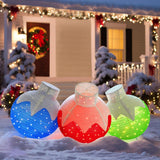 VEIKOUS 3-Pc 36" Pre-Lit Pop-Up Christmas Ornament Set with 90 LEDs