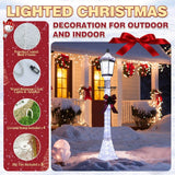 6 ft. Pre-Lit 3D Christmas Lamp Post Yard Decoration with 120 Cool White LED Lights
