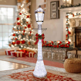 6 ft. Pre-Lit 3D Christmas Lamp Post Yard Decoration with 120 Cool White LED Lights