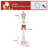 6 ft. Pre-Lit 3D Christmas Lamp Post Yard Decoration with 120 Cool White LED Lights