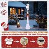 6 ft. Pre-Lit 3D Christmas Lamp Post Yard Decoration with 120 Cool White LED Lights