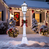 6 ft. Pre-Lit 3D Christmas Lamp Post Yard Decoration with 120 Cool White LED Lights