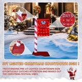 VEIKOUS 61" Pre-Lit Christmas Countdown Yard Sign with Remote & 125 LEDs