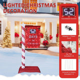 VEIKOUS 61" Pre-Lit Christmas Countdown Yard Sign with Remote & 125 LEDs