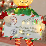 VEIKOUS 57" Pre-Lit 3D Christmas Elf Messenger with Envelope &100 LEDs