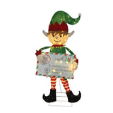 VEIKOUS 57" Pre-Lit 3D Christmas Elf Messenger with Envelope &100 LEDs