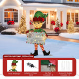 VEIKOUS 57" Pre-Lit 3D Christmas Elf Messenger with Envelope &100 LEDs
