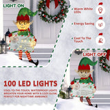 VEIKOUS 57" Pre-Lit 3D Christmas Elf Messenger with Envelope &100 LEDs